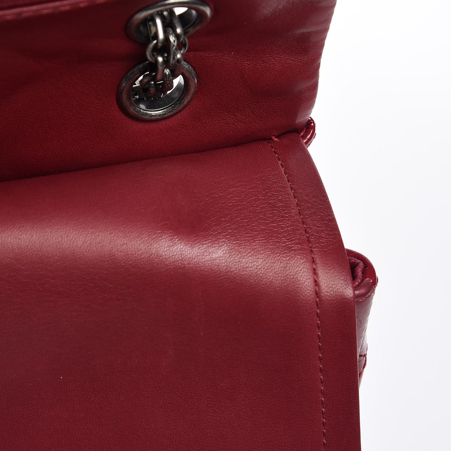 Distressed Patent Quilted 2.55 Reissue 227 Flap Red