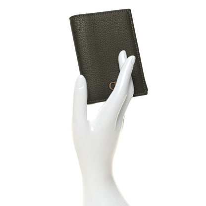 Christian Dior Grained Calfskin Icon Vertical Bifold Card Holder Grey 2 of 7