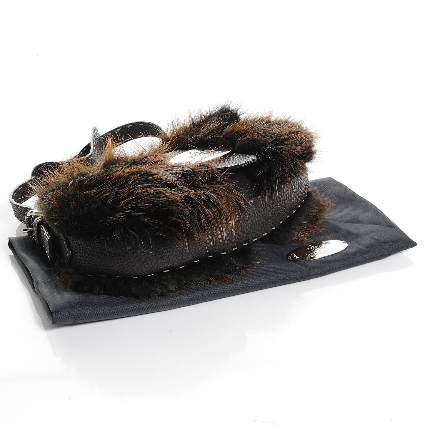 Mink Fur Calfskin Romano Selleria Brown