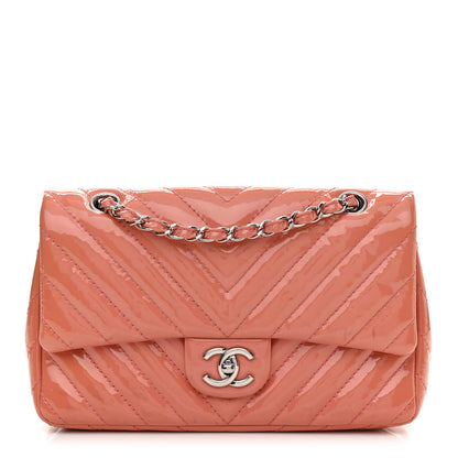 Chanel Patent Chevron Quilted Medium Single Flap Pink 1 of 15