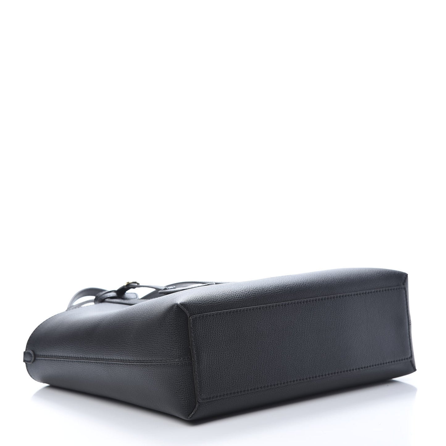 Grainy Calfskin Haymarket Check Small Reversible Tote Black