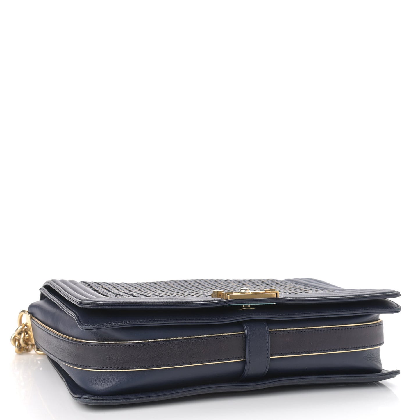 Braided Sheepskin New Medium Boy Flap Navy