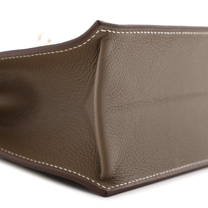 Hermes Evercolor Verso Kelly Danse II Belt Bag Etoupe Vert Fonce 9 of 11