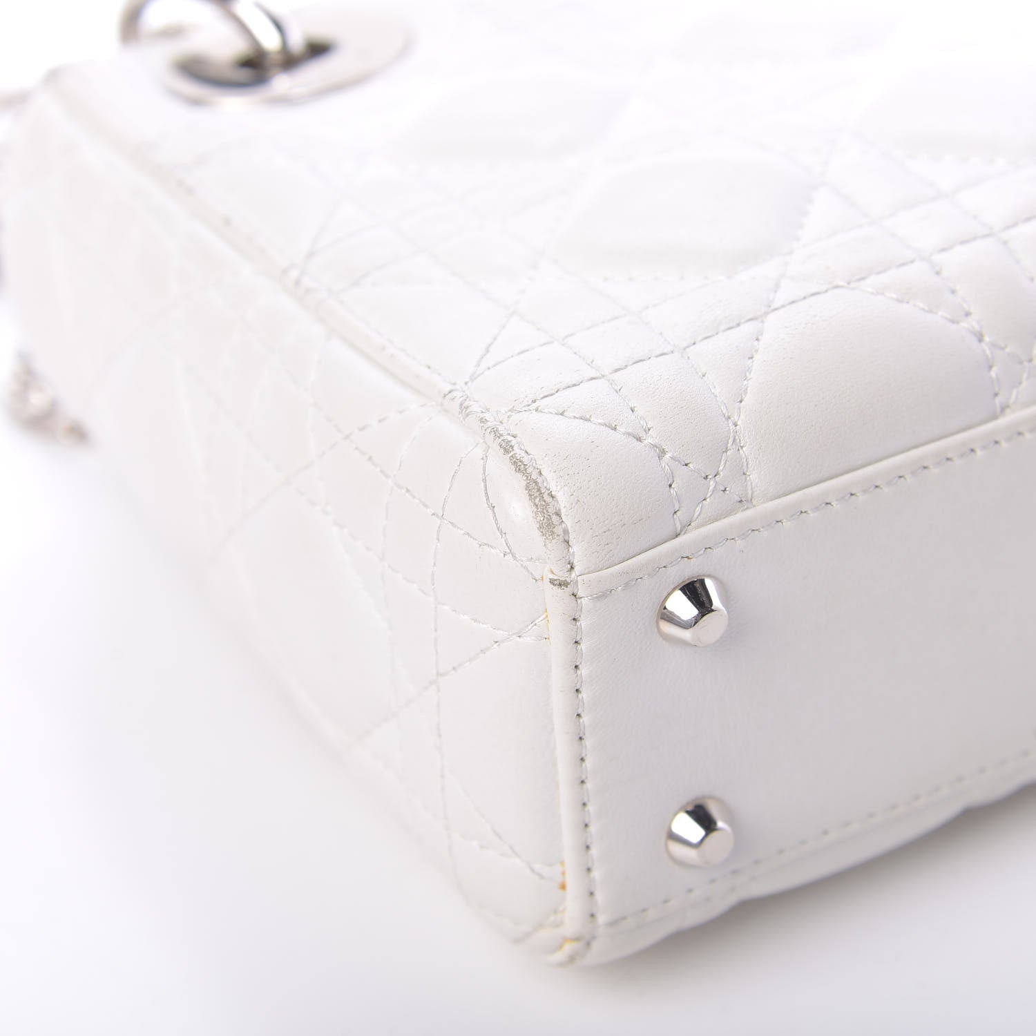 Christian Dior Lambskin Cannage Mini Lady Dior White 12 of 20