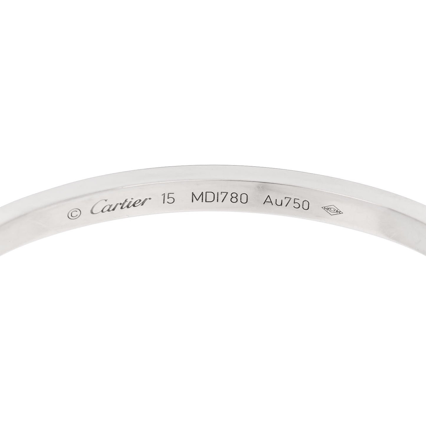 18K White Gold Small LOVE Bracelet 15