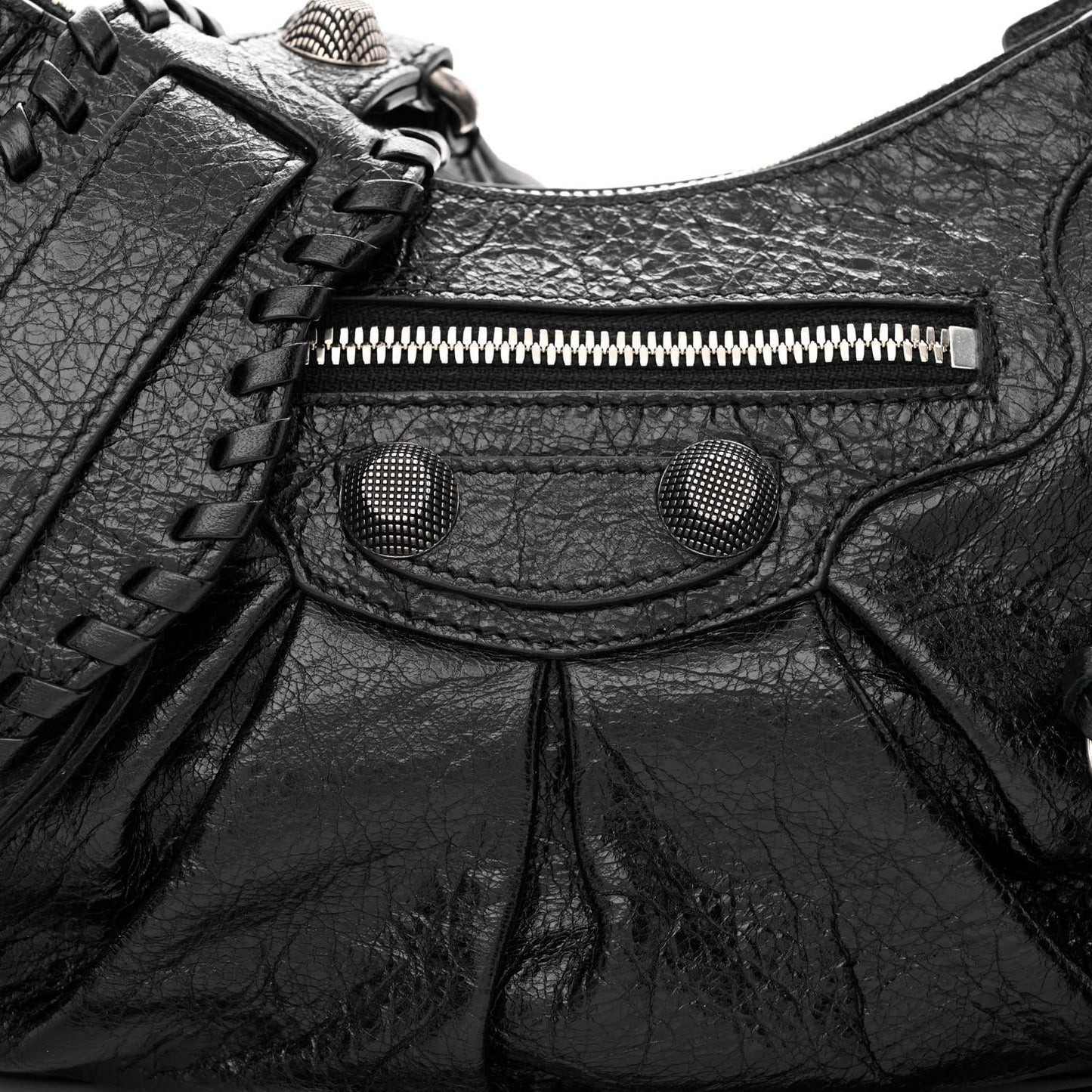 Agneau Arena Small Le Cagole Shoulder Bag Black