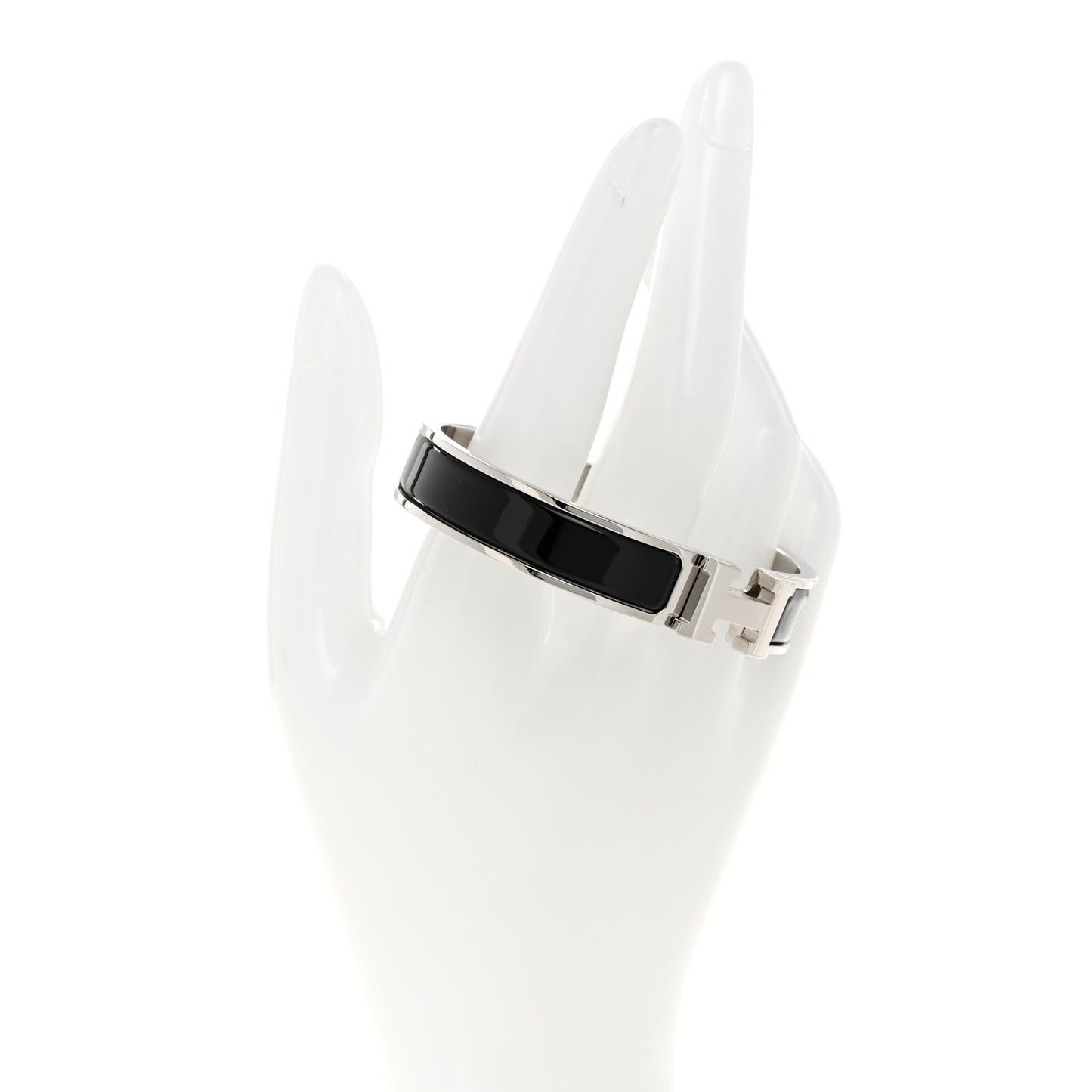 Enamel Narrow Clic Clac H Bracelet GM Black