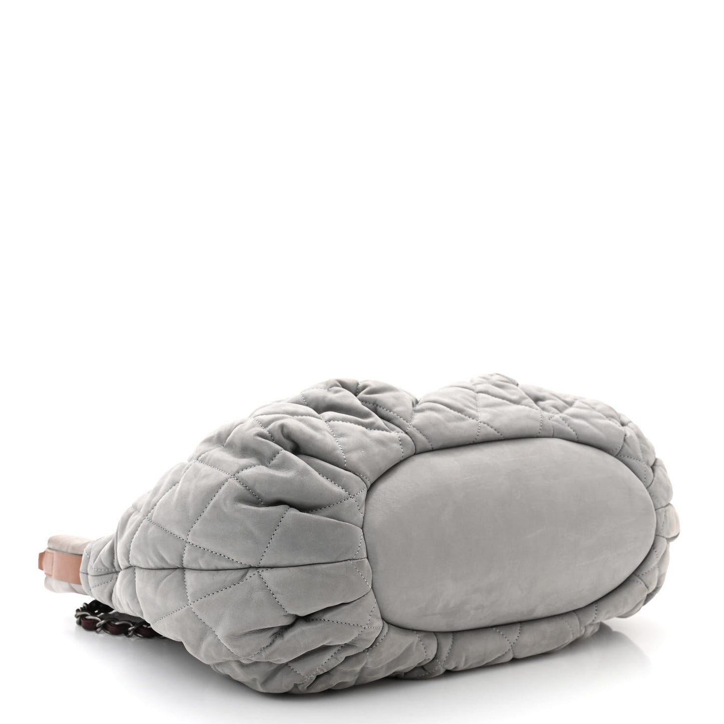 Iridescent Calfskin Quilted Small In The Mix Tote Grey