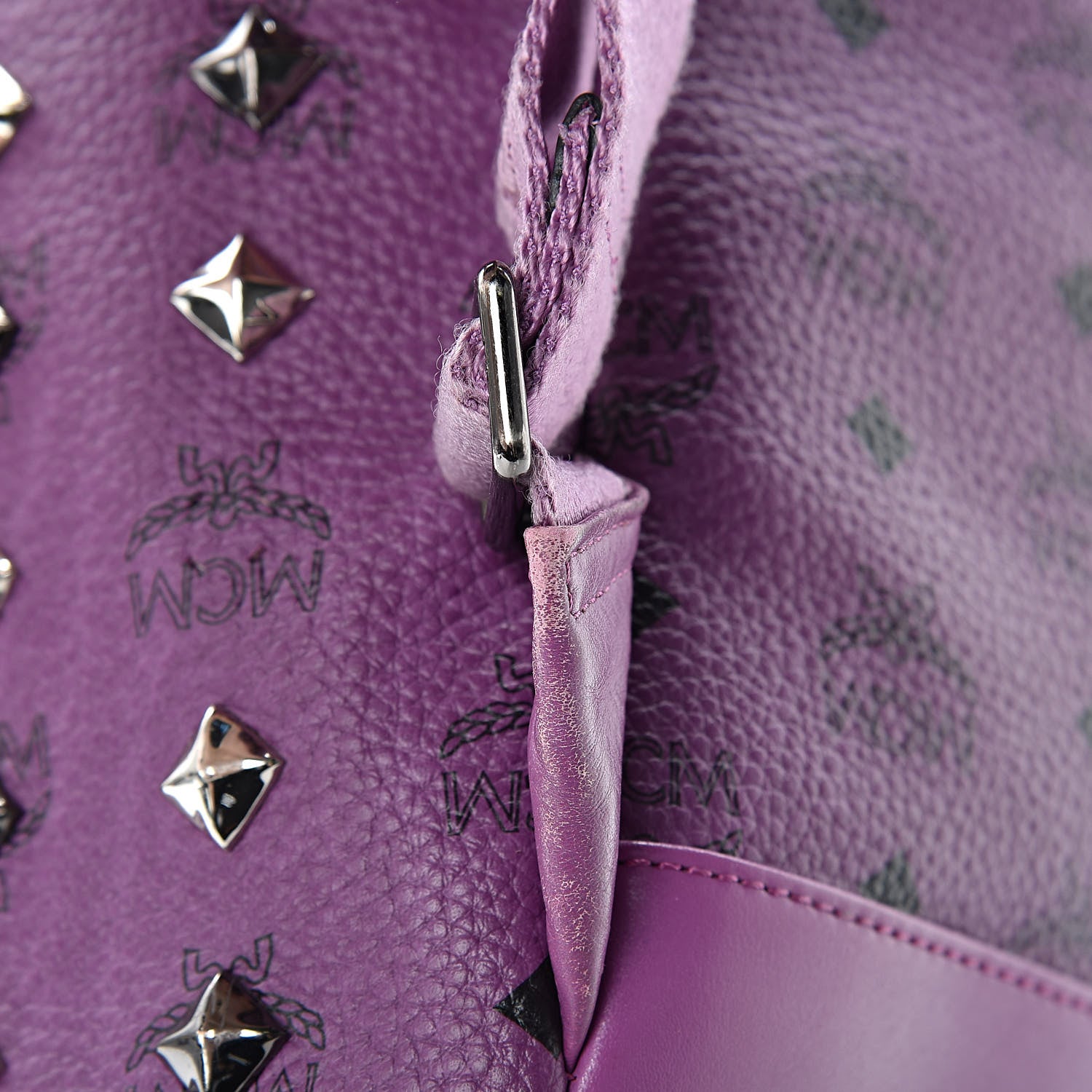MCM Visetos Studded Medium Stark Backpack Purple 16 of 21