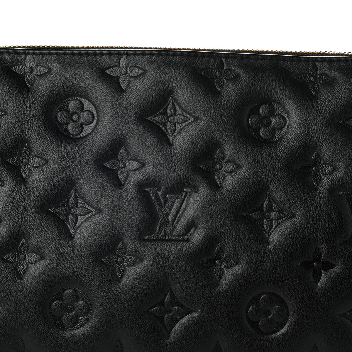 Louis Vuitton Lambskin Embossed Monogram Coussin PM Black 7 of 9