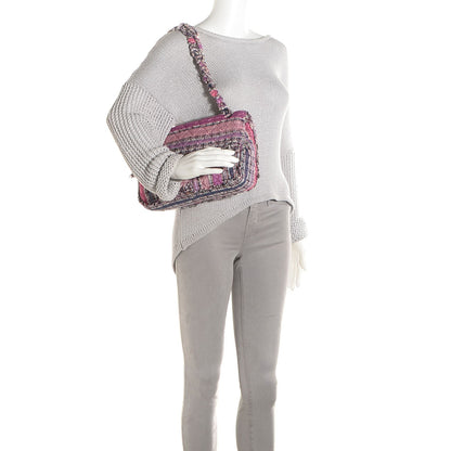 Chanel Tweed Jumbo Double Flap Pink 2 of 8