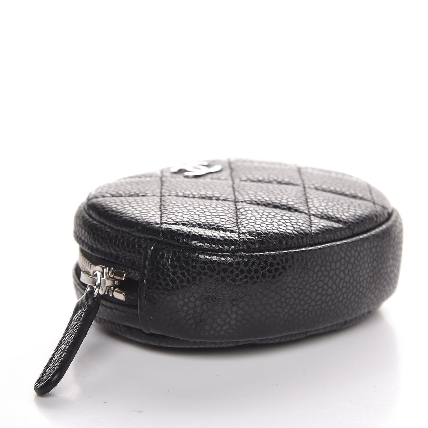 Caviar Quilted Zip Around Classic Coin Purse Black