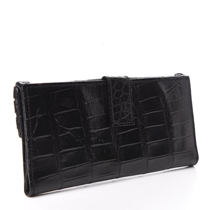 Burberry Alligator Continental Wallet Black 3 of 11