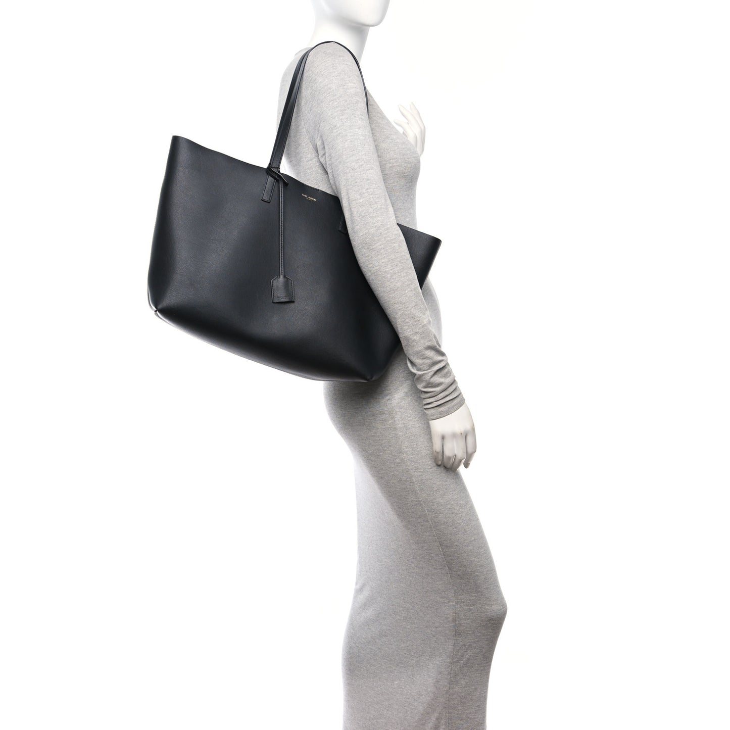 Calfskin Large Shopping Tote Black