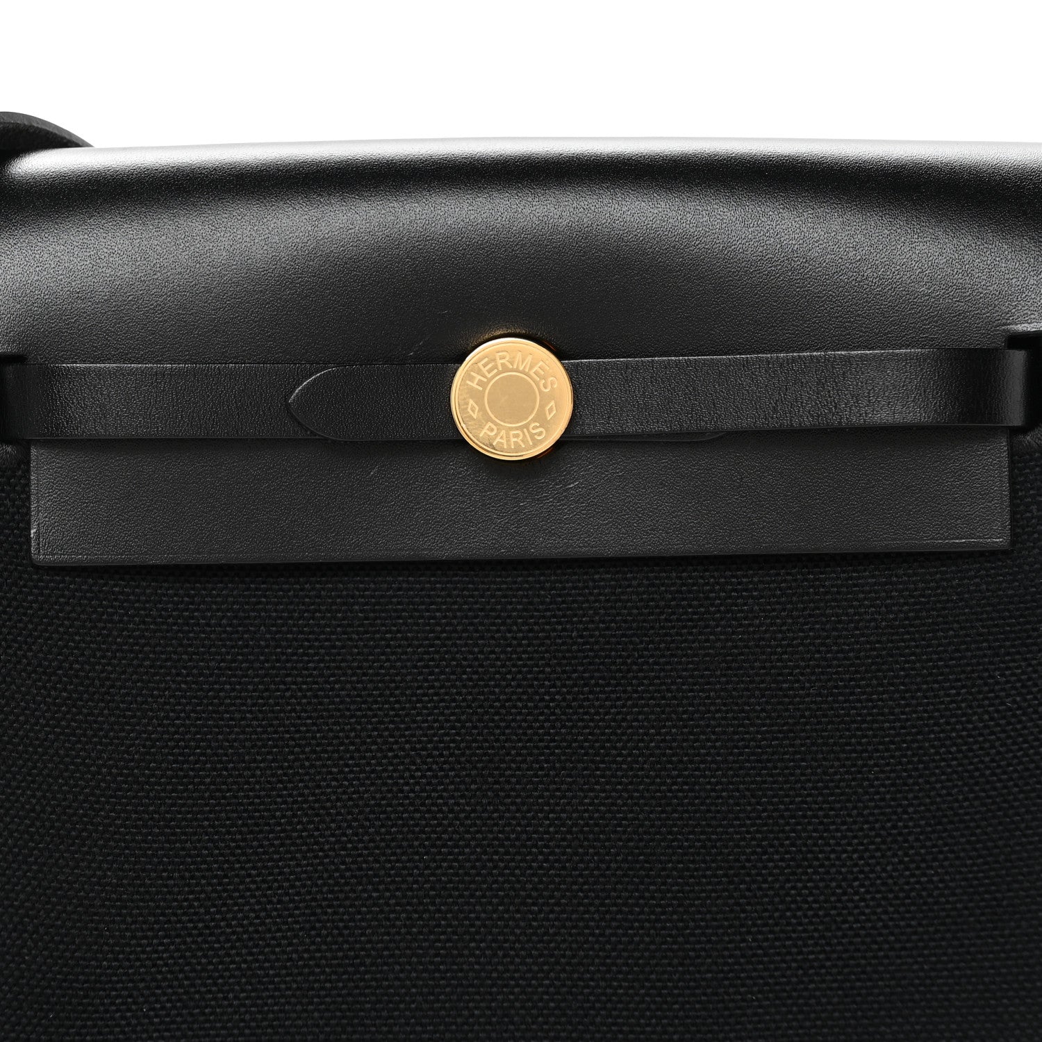Hermes Military Toile Vache Hunter Herbag Zip Retourne 20 Black 14 of 20