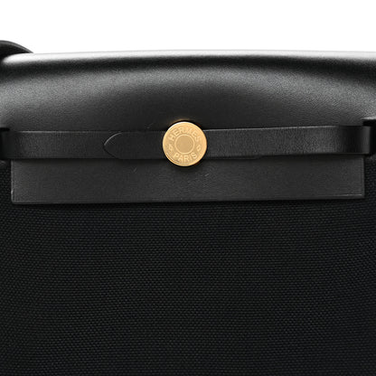 Hermes Military Toile Vache Hunter Herbag Zip Retourne 20 Black 14 of 20