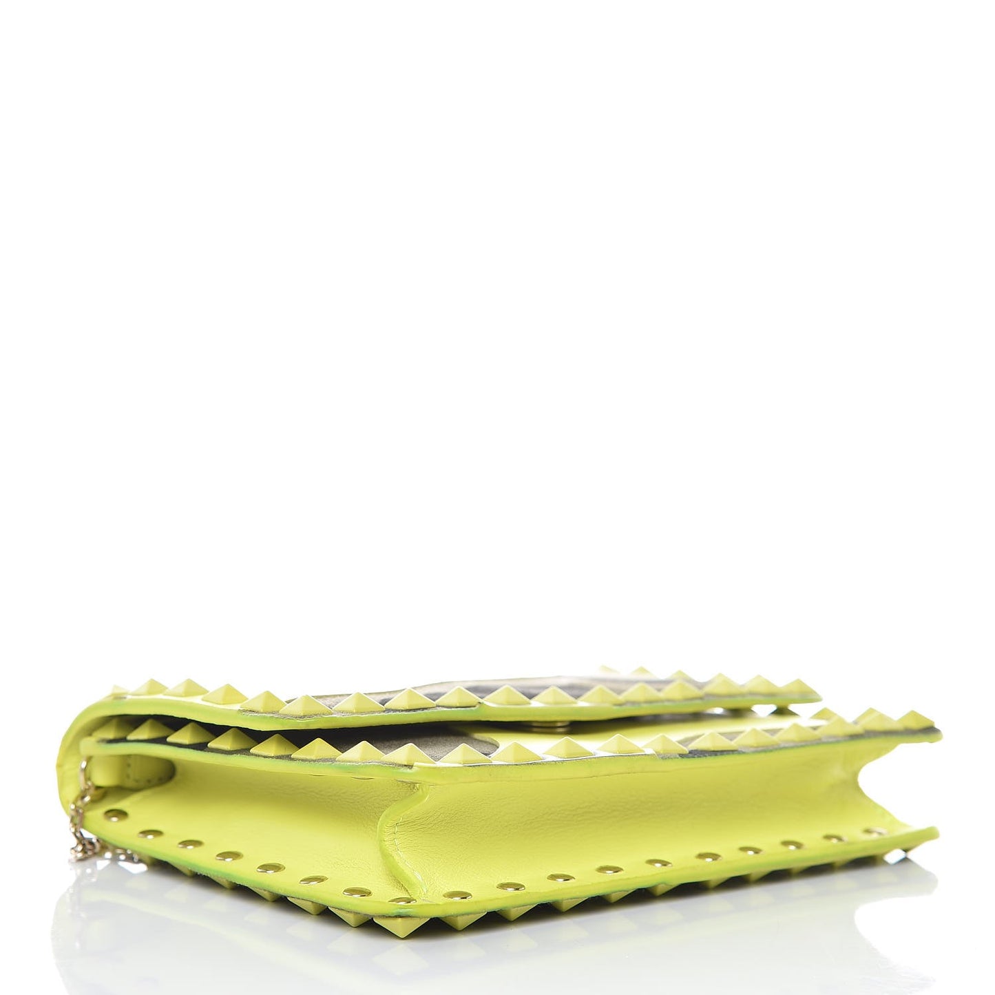 Nappa Canvas Camouflage Rockstud Chain Flap Crossbody Bag Fluo Yellow Multicolor
