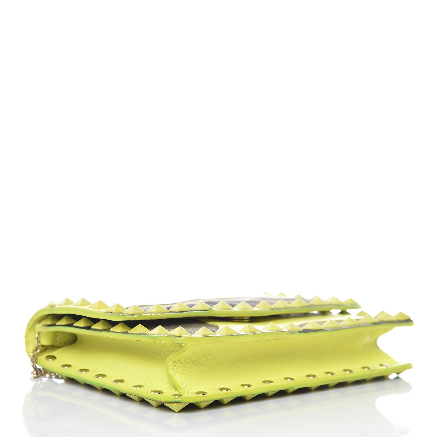 Valentino Garavani Nappa Canvas Camouflage Rockstud Chain Flap Crossbody Bag Fluo Yellow Multicolor 4 of 11