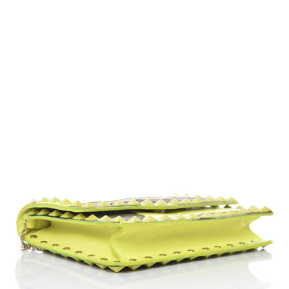 Valentino Garavani Nappa Canvas Camouflage Rockstud Chain Flap Crossbody Bag Fluo Yellow Multicolor 4 of 11