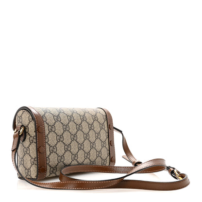 Gucci GG Supreme Monogram Mini Horsebit 1955 Shoulder Bag Beige Brown Sugar 3 of 11