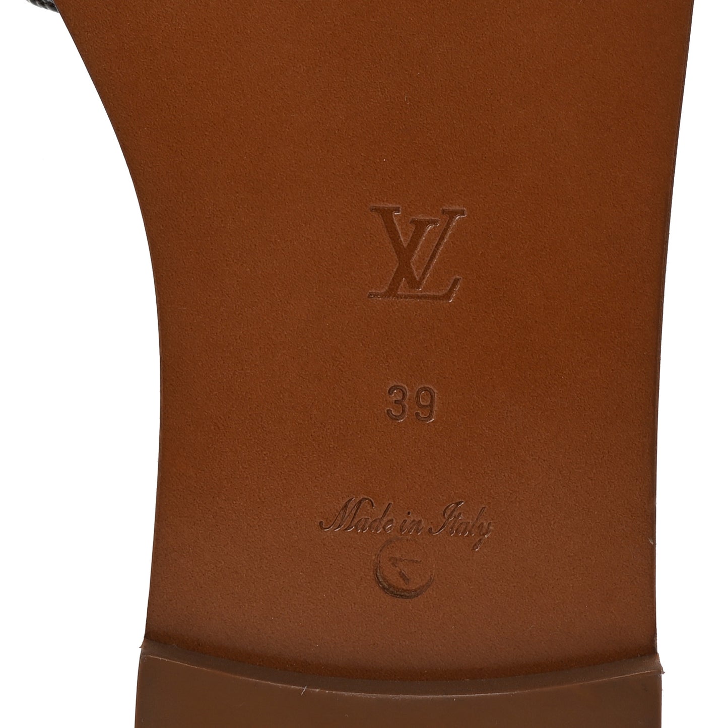 Calfskin Perforated Monogram Silhouette Flat Sandals 39 Gold