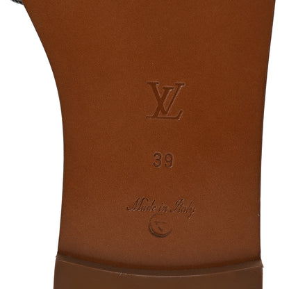 Louis Vuitton Calfskin Perforated Monogram Silhouette Flat Sandals 39 Gold 8 of 9