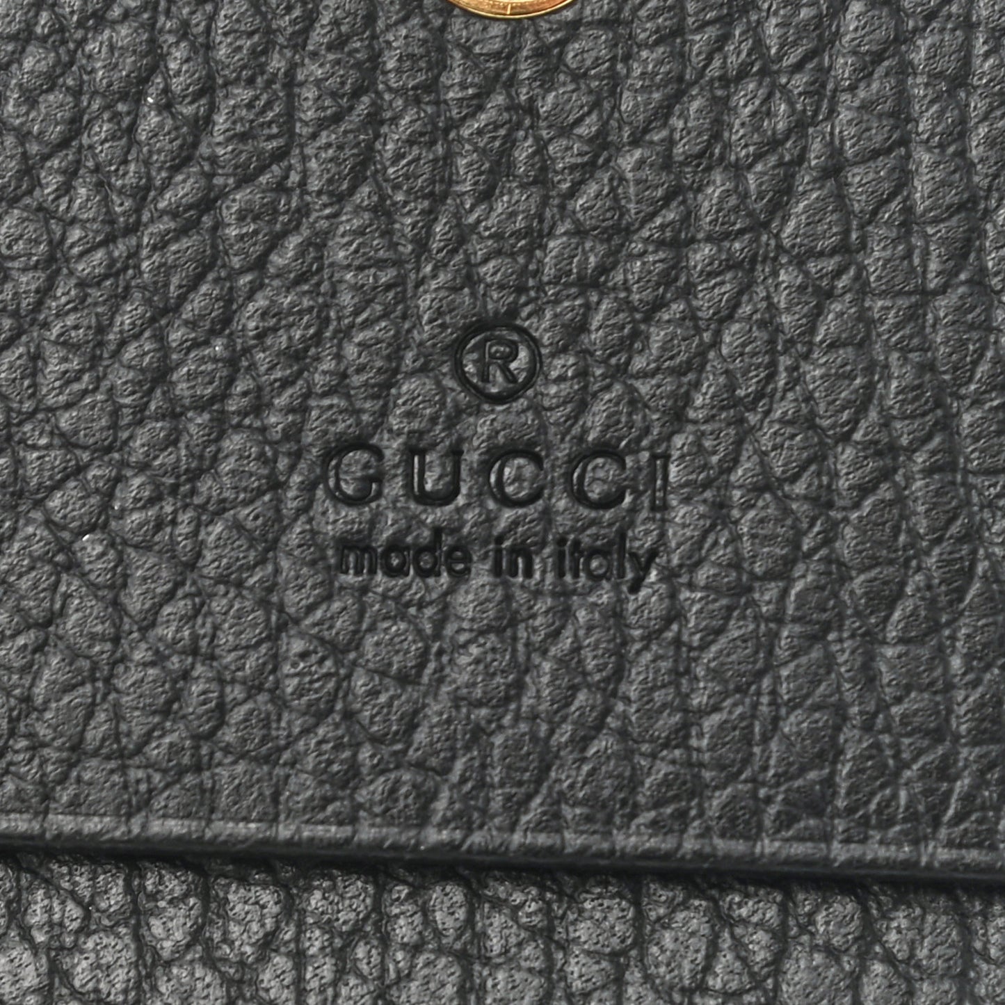 Pebbled Calfskin GG Marmont Card Case Black