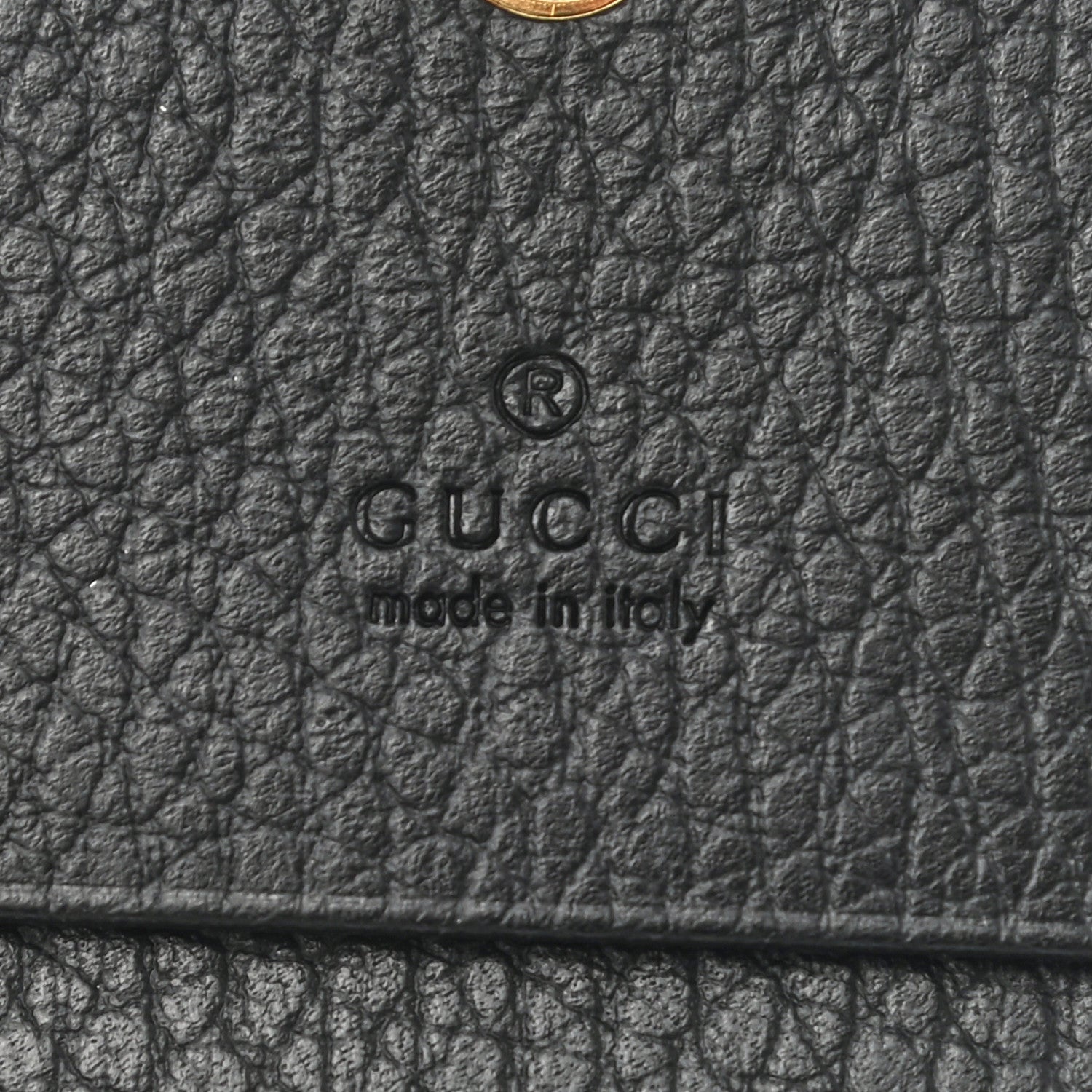 Gucci Pebbled Calfskin GG Marmont Card Case Black 7 of 9