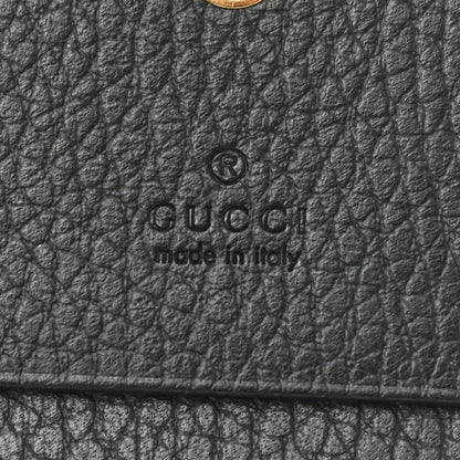 Gucci Pebbled Calfskin GG Marmont Card Case Black 7 of 9