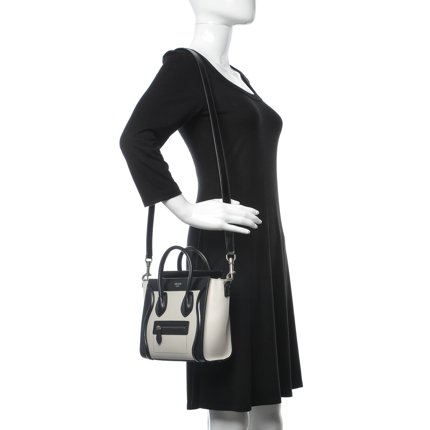 Lizard Smooth Calfskin Nano Luggage White Black
