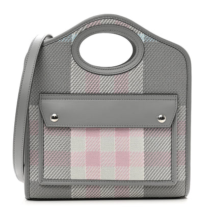 Burberry Calfskin Check Mini Pocket Bag Grey 1 of 9