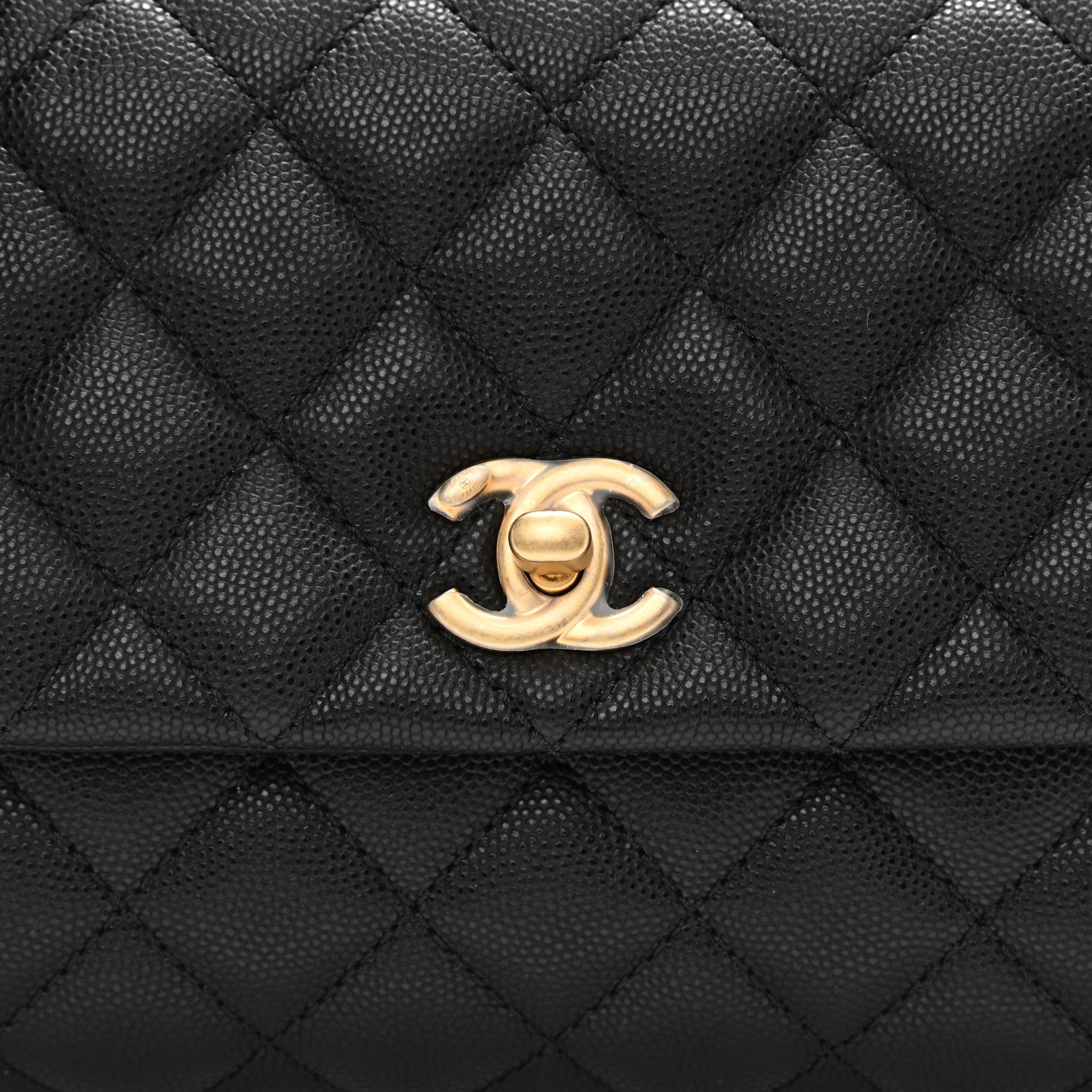 Chanel Caviar Lizard Embossed Quilted Mini Coco Handle Flap Black 8 of 9