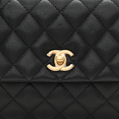 Chanel Caviar Lizard Embossed Quilted Mini Coco Handle Flap Black 8 of 9