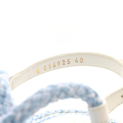 Chanel Lambskin Cord Chain CC Sandals 40 Blue White 7 of 9