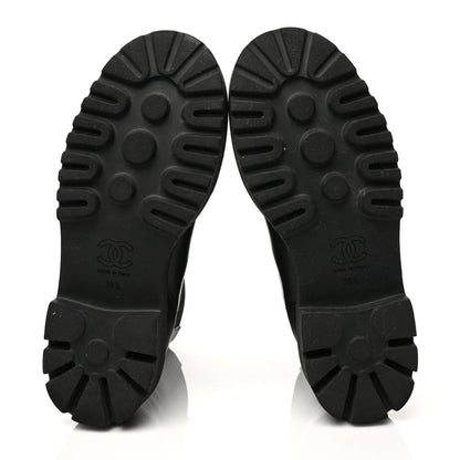 Chanel Calfskin Patent Cap Toe Ankle Boots 38.5 Black 5 of 6