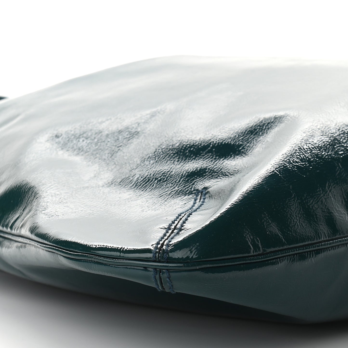 Patent Calfskin Tribute Tote Petrol