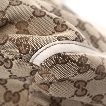 Gucci Monogram Medium D Gold Ring Hobo White 8 of 17
