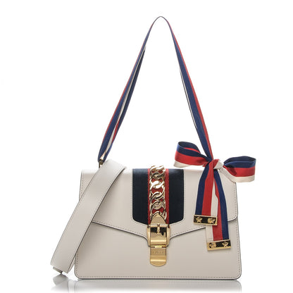 Gucci Calfskin Small Sylvie Shoulder Bag White 1 of 10