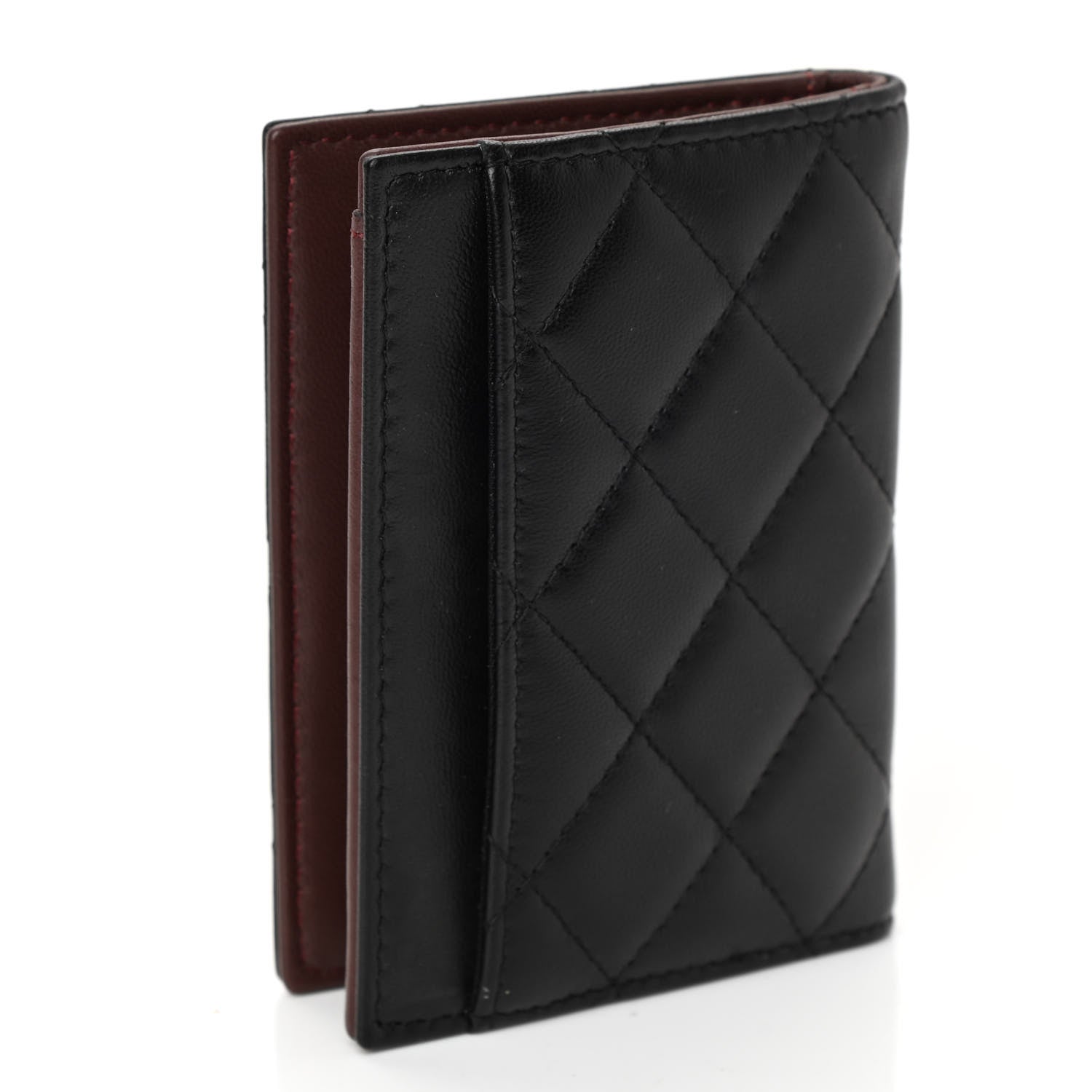 Chanel Lambskin Quilted Card Holder Wallet Black 4 of 7