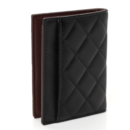 Chanel Lambskin Quilted Card Holder Wallet Black 4 of 7