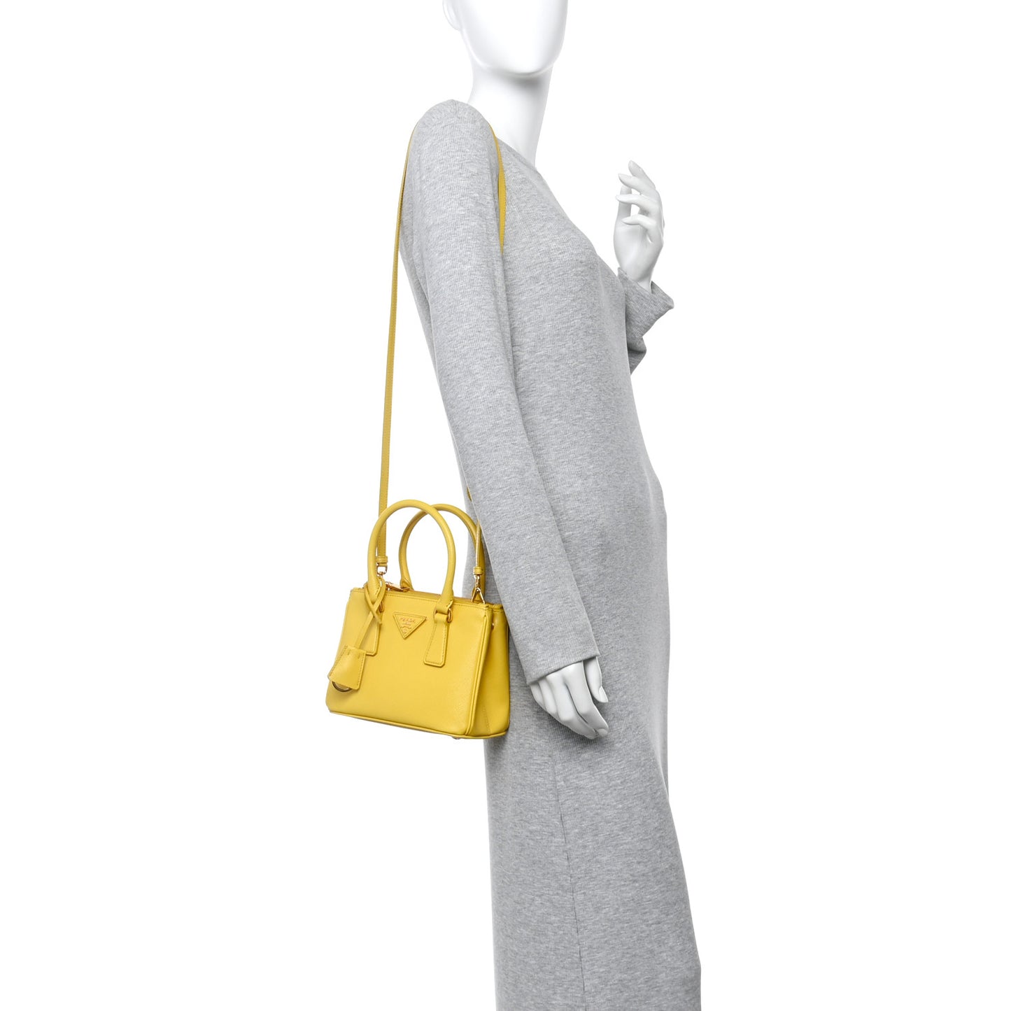 Saffiano Lux Mini Galleria Double Zip Tote Soleil