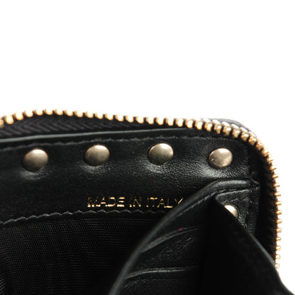 Valentino Garavani Vitello Rockstud Zip Around Wallet Ivory Black 7 of 8