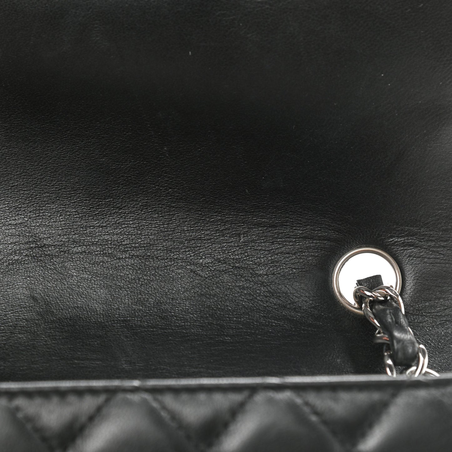 Lambskin Quilted Mini Rectangular Flap Black