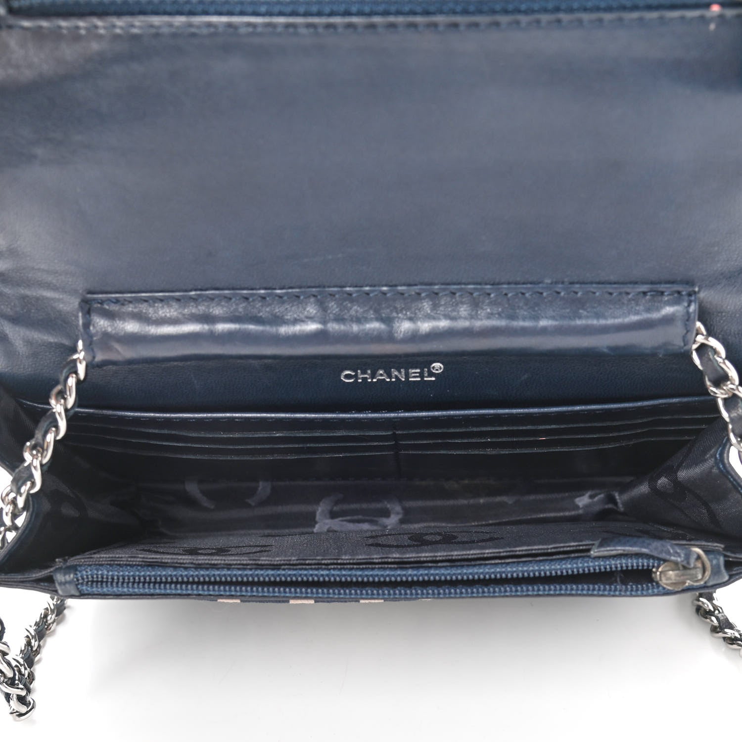 Chanel Denim Coco Wallet On Chain WOC Blue 5 of 12