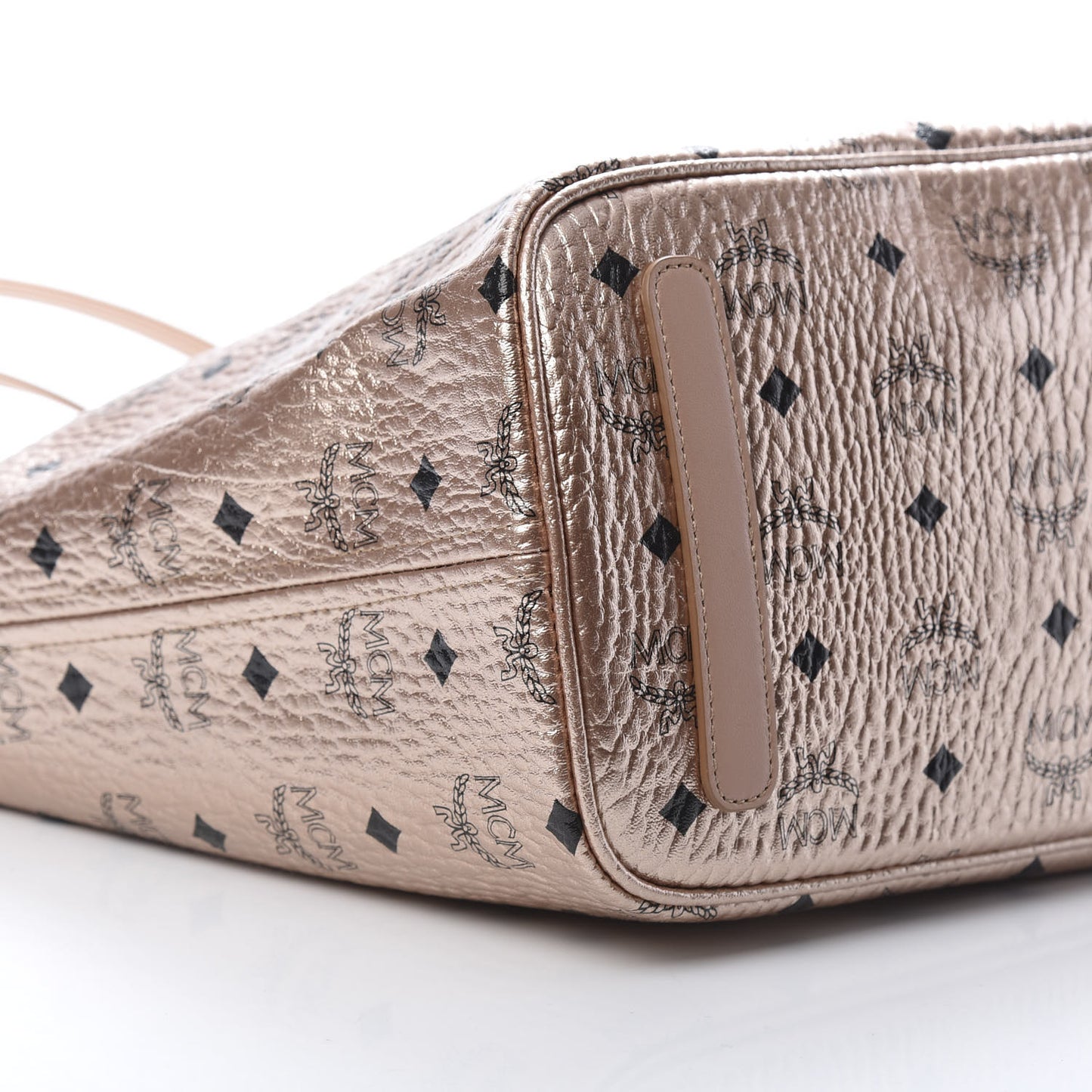 Metallic Visetos Medium Anya Shopper Tote Champagne Gold