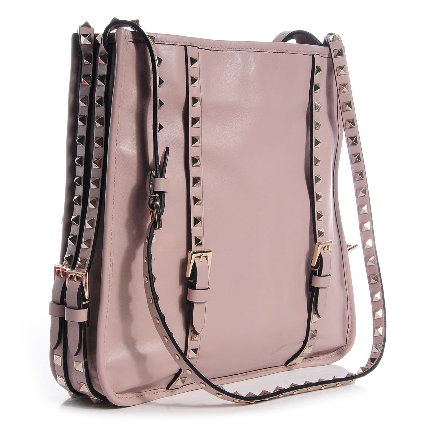 Vitello Rockstud Shopper Tote Poudre