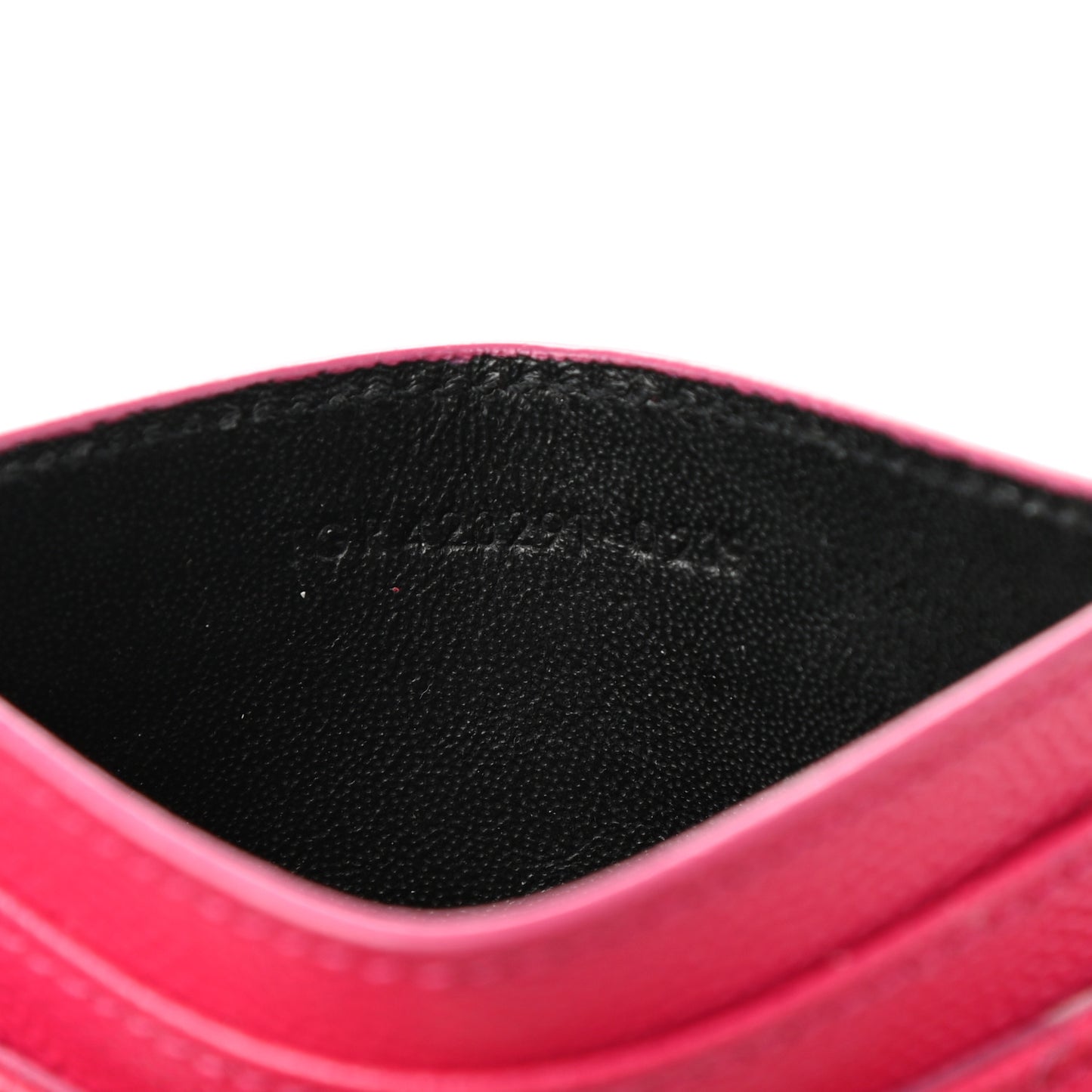 Grain De Poudre Matelasse Chevron Monogram Credit Card Case Fresh Fuxia