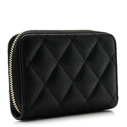 Chanel Caviar Quilted Zip Coin Purse Black 3 of 8