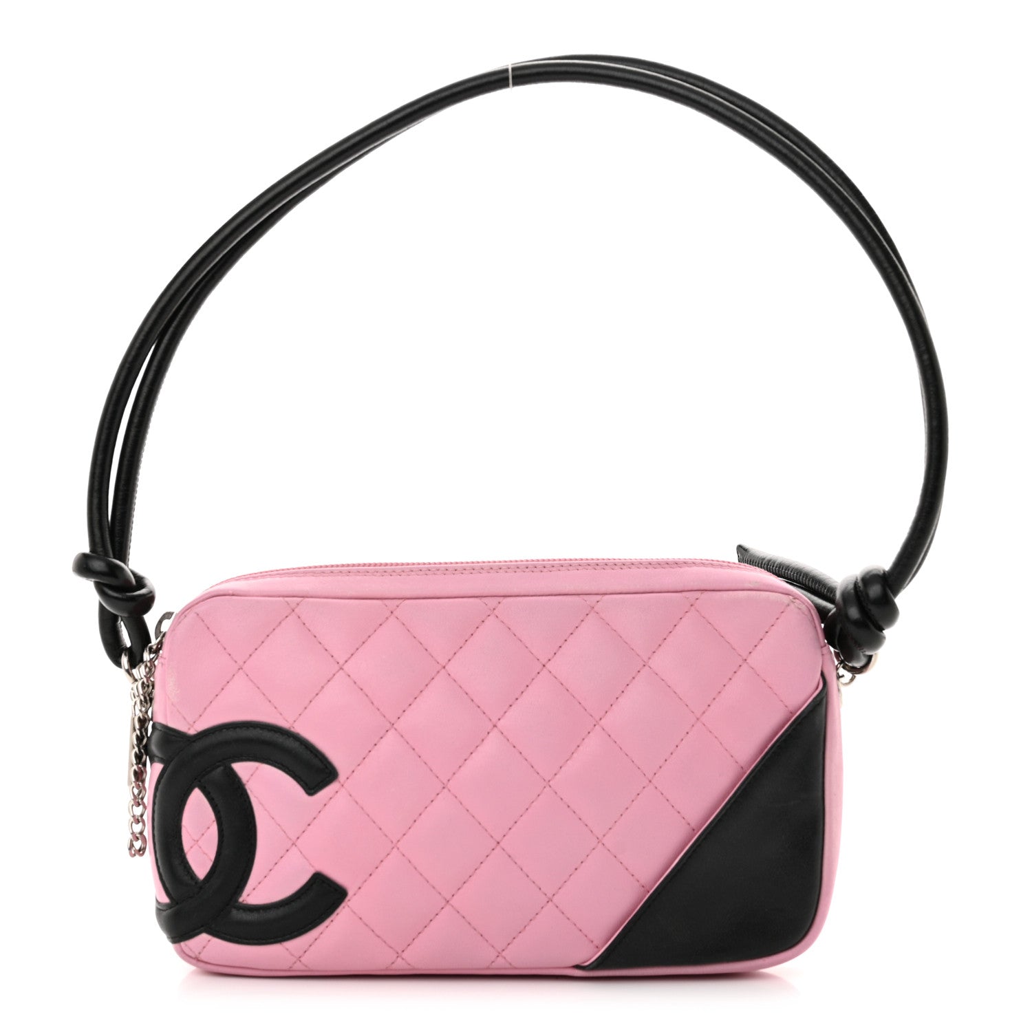 Chanel Calfskin Quilted Cambon Pochette Pink Black 1 of 13