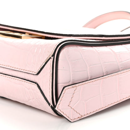 Givenchy Calfskin Crocodile Embossed Mini Eden Top Handle Pink 9 of 9